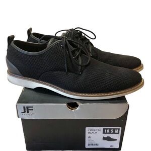 SOLD - JF J. Ferrar Shoes Mens 10.5 M MCKINLEY Black Almond Toe Lace Up